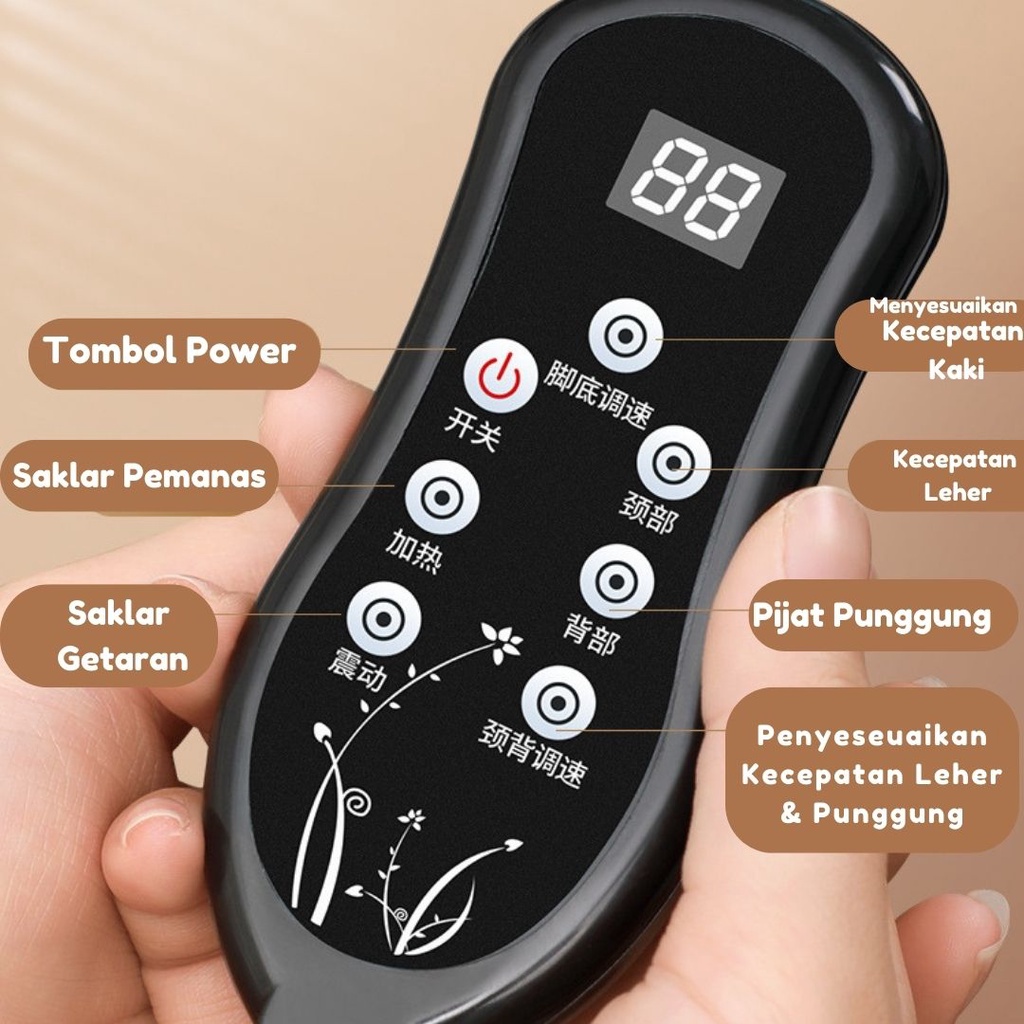 Kursi Pijat Theraphy Massager Bantal Pijat Elektrik Kursi Pijat Seluruh Tubuh Bantal Pijat Portable Bantalan Pijat Seluruh Tubuh Alat Pijat Terapi Massage Foot Massage