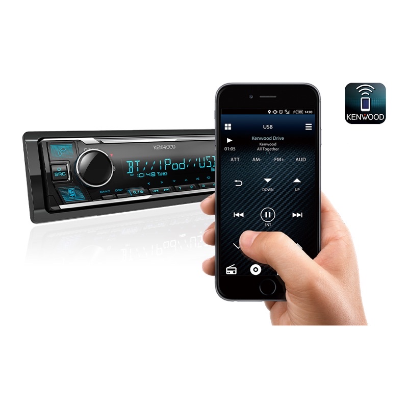 Kenwood KMM BT306 Head Unit Single Din Bluetooth