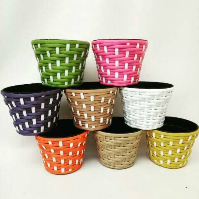 Vas anyaman  rotan pot  bunga anyaman  12 cm Shopee Indonesia