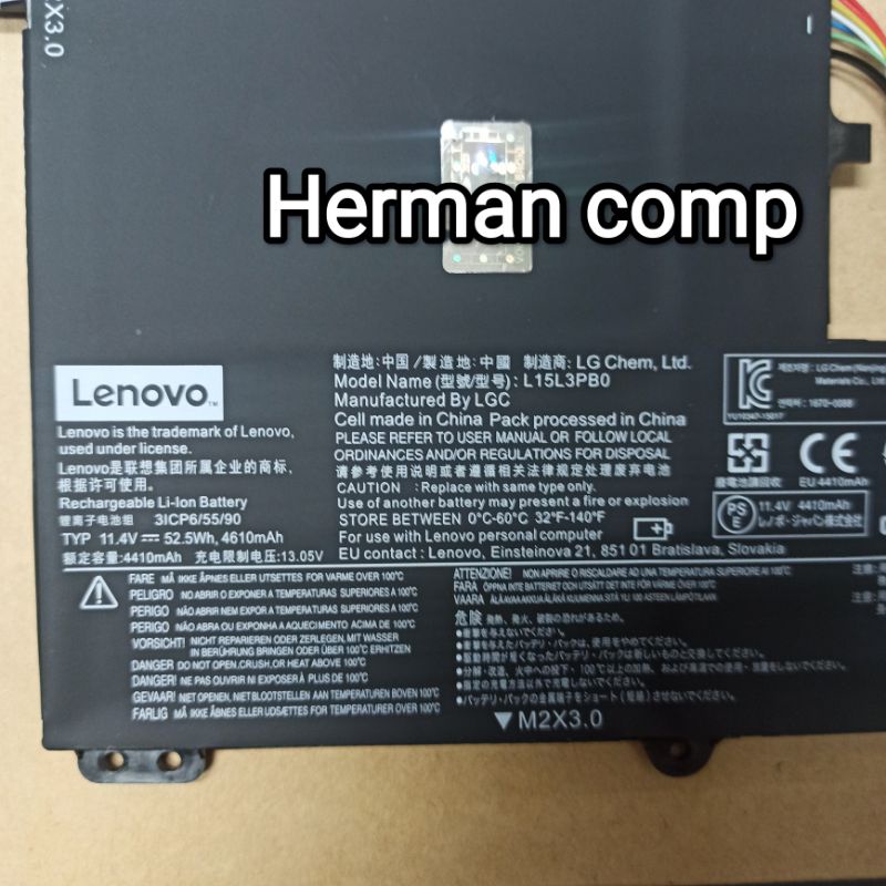 Original Baterai Lenovo Yoga 520-14ikb FLEX 4 L15L3PB0 L15M3PB0