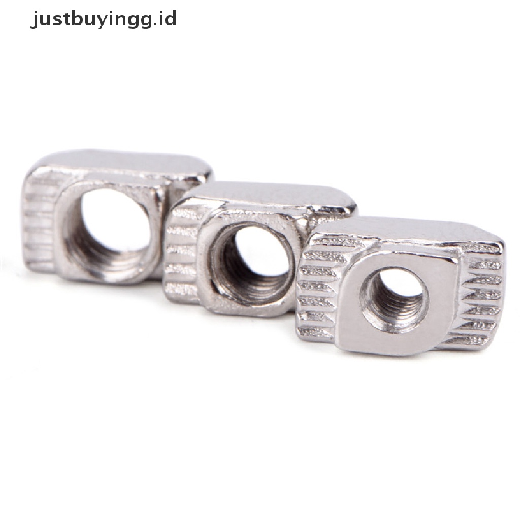 50 Pcs T-Slot Drop In T-Nut M3 M4 M5 Thread Bahan Carbon Steel Aluminum Gaya Eropa