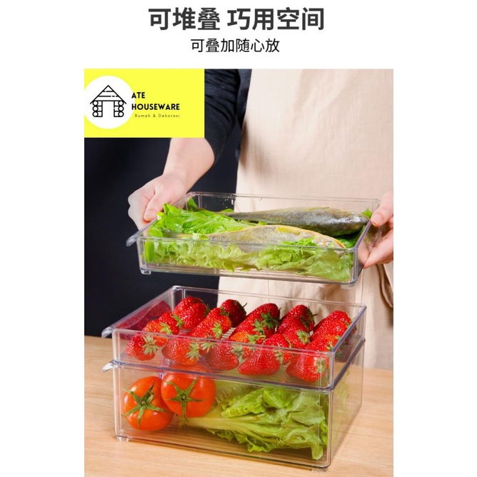 Terbaru Refrigerator Organizer Storage Box Kulkas Akrilik Food Container Pet - 8059