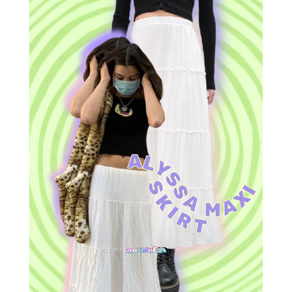 ALYSSA MAXI SKIRT AESTNEEDS Y2k Midi Skirt Pinterest Fairy Grunge Aesthetic