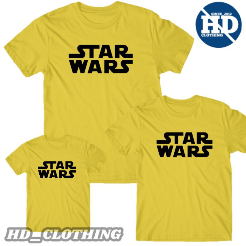 Kaos Couple Keluarga Motif Superhero Tulisan Starwars - HD Clothing