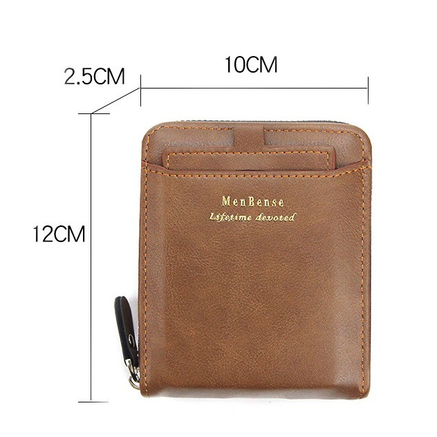 BISA COD MEN BENSE Dompet Pria Wanita Model Pendek Resleting Luar Bahan Kulit Sintetis Original-2
