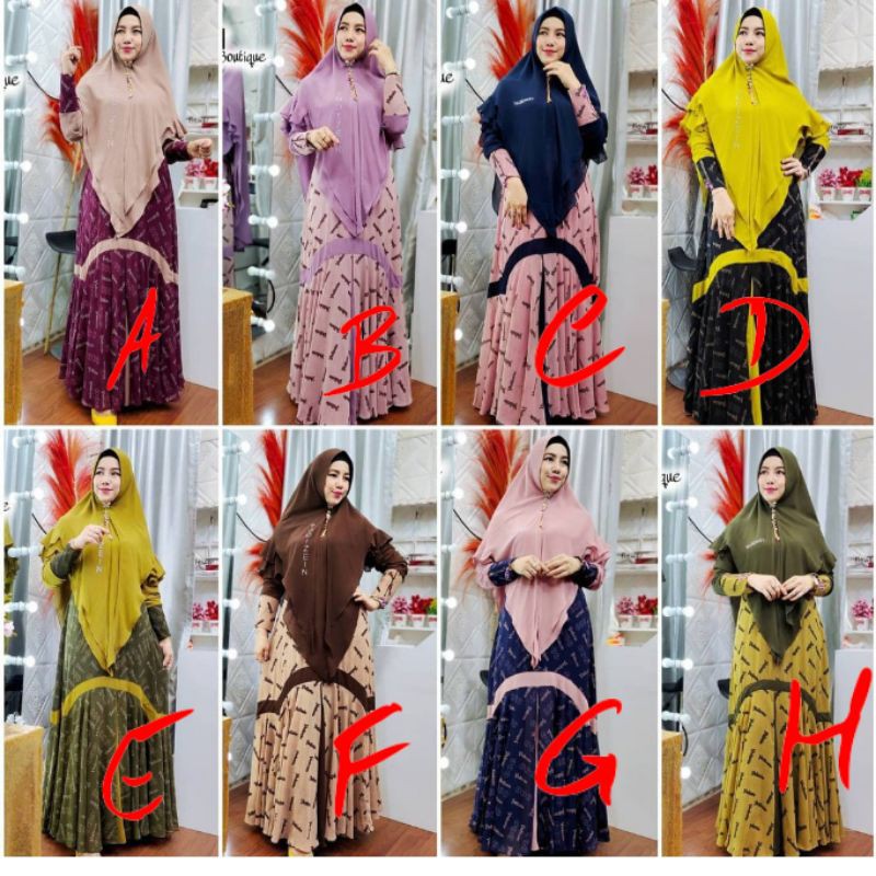 DRESS BERNA PREMIUM SET , Ori yodizein syari