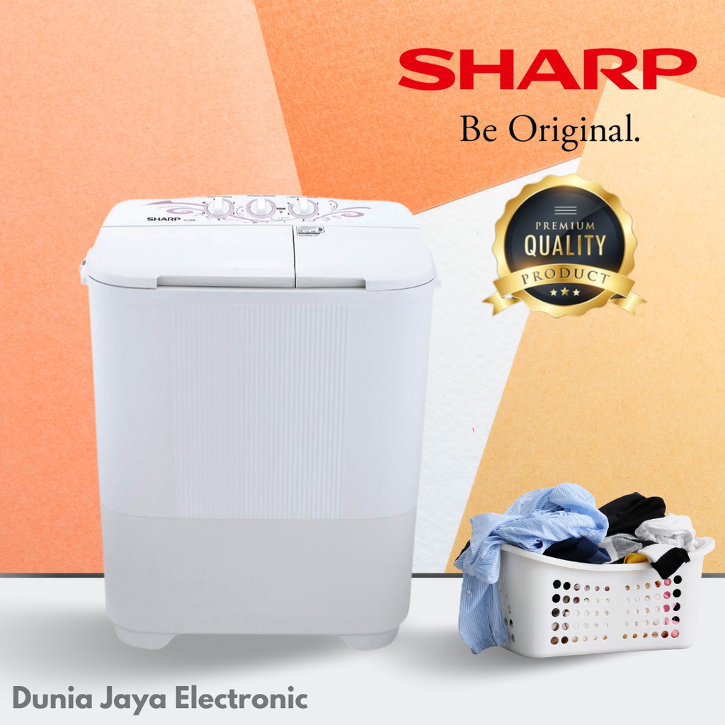 Mesin Cuci Sharp 2 Tabung EST 65 MW Kapasitas 6.5 Kg ( Free Ongkir ) Khusus Medan