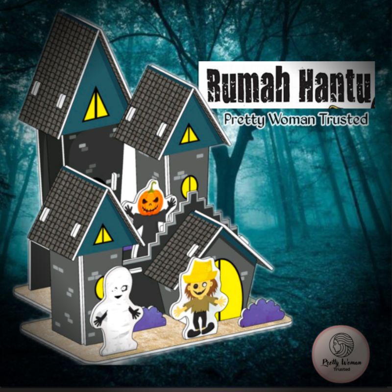 (2L01) Puzzle 3D Foam seri RUMAH HANTU Ukuran Sedang (Medium) Mainan Edukasi Anak Anti HP Pazel DIY 