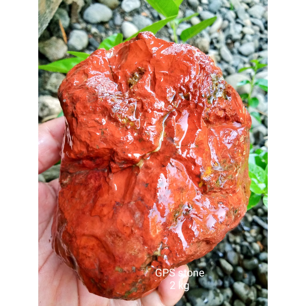 PROMO 2 KG Bongkahan SUPER RED JASPER / Rough Bahan Batu akik JASPER MERAH  / Batu JASPER MERAH Klaw