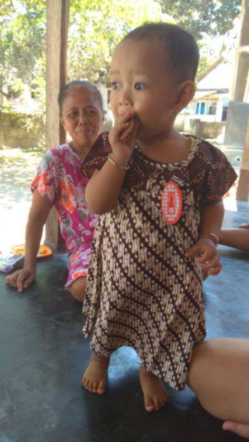 Dress Batik Sogan Anak Size 0 Usia 1 Th - 2,5th