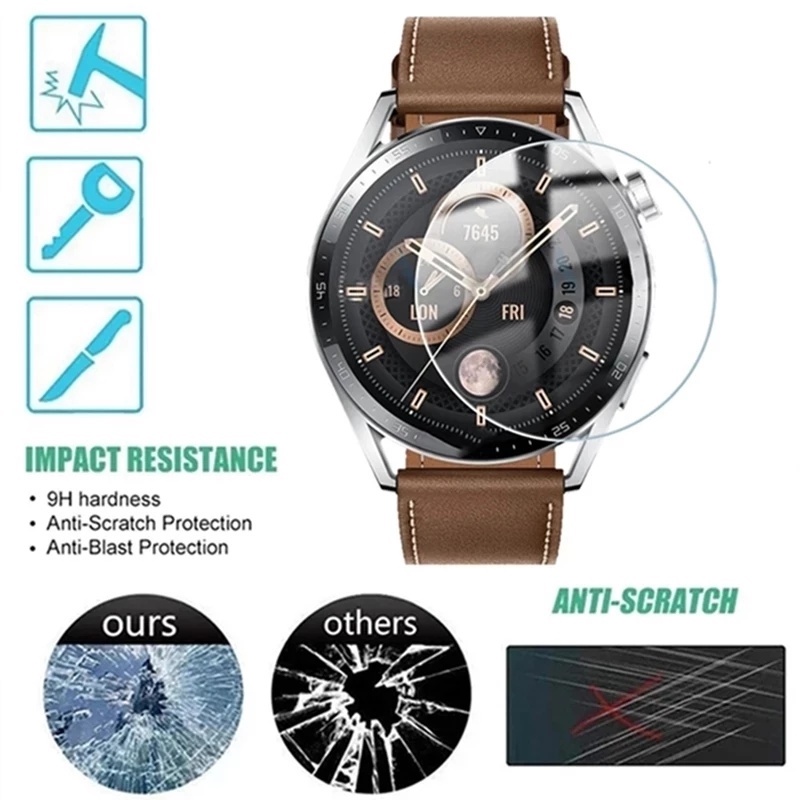 [Featured] 1pc 46mm Tempered Glass Protective Film For Huawei Watch GT3 / HD Clear Anti-Scratch Screen Protector Cover