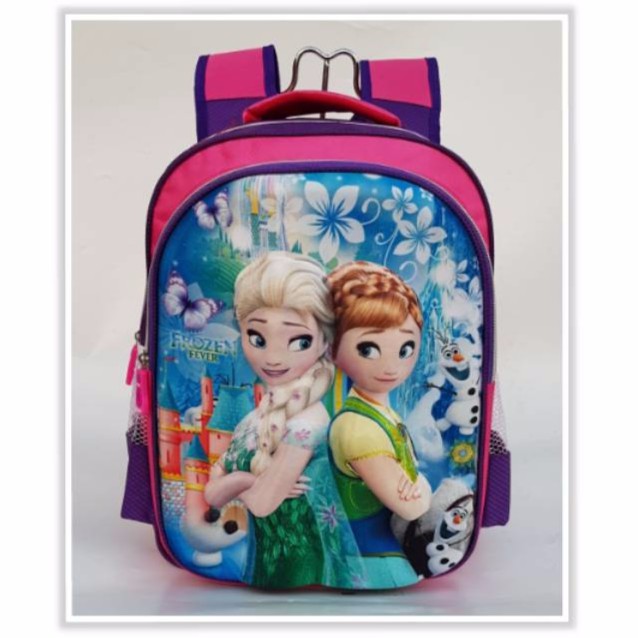 Tas anak frozen/Tas Ransel Sekolah Anak SD Frozen Import Timbul 2 Ruang