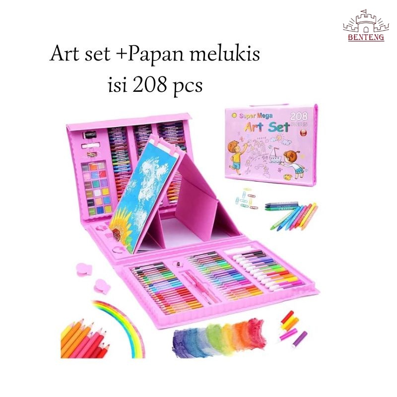 AM208 - Art Set 208 pieces Super Mega Alat Menggambar Melukis Mewarnai