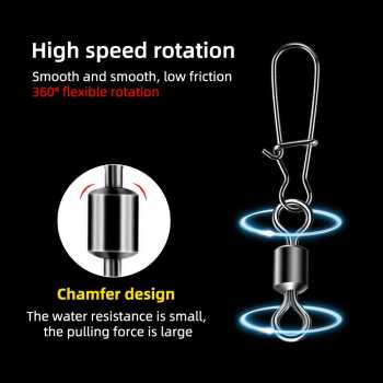 Konektor Kail Pancing Umpan Flexibel Snap Swivel Hook 30mm 8PCS