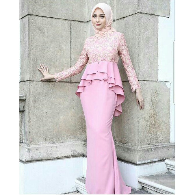 Terbaru Samira Brukat Glitter Mewah Dress Brukat Dress Pesta Longdress Dress Maxi