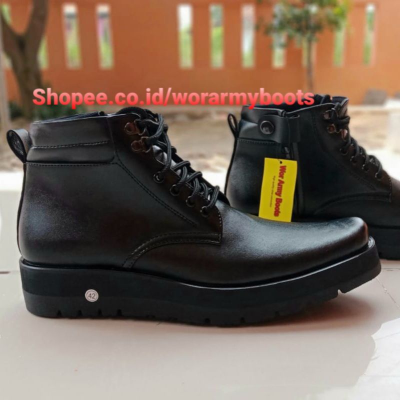 Sepatu PDH  POLRI  SECURITY DISHUB ASN type model P21TLR dob Sol Tebal  3-5cm P2022