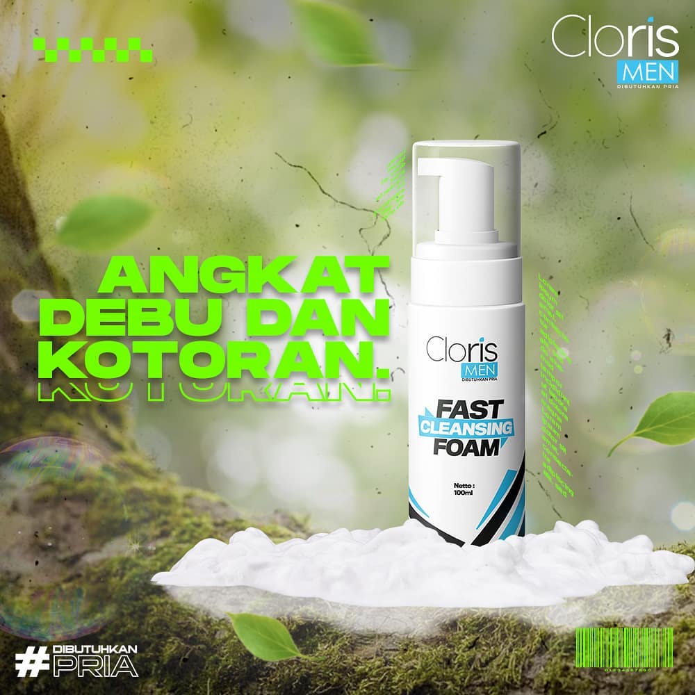 Clorismen FAST CLEANSING FOAM Skincare Sabun Muka Pembersih Wajah Pria Berminyak Komedo Original