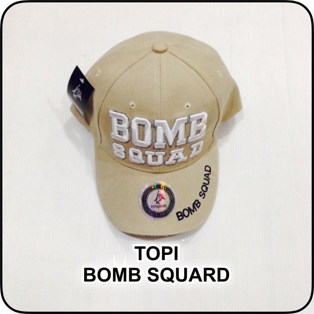 Best Item! TOPI TACTICAL BOMB SQUAD HITAM COKLAT MILITARY HAT CAP OUTDOOR IMPORT