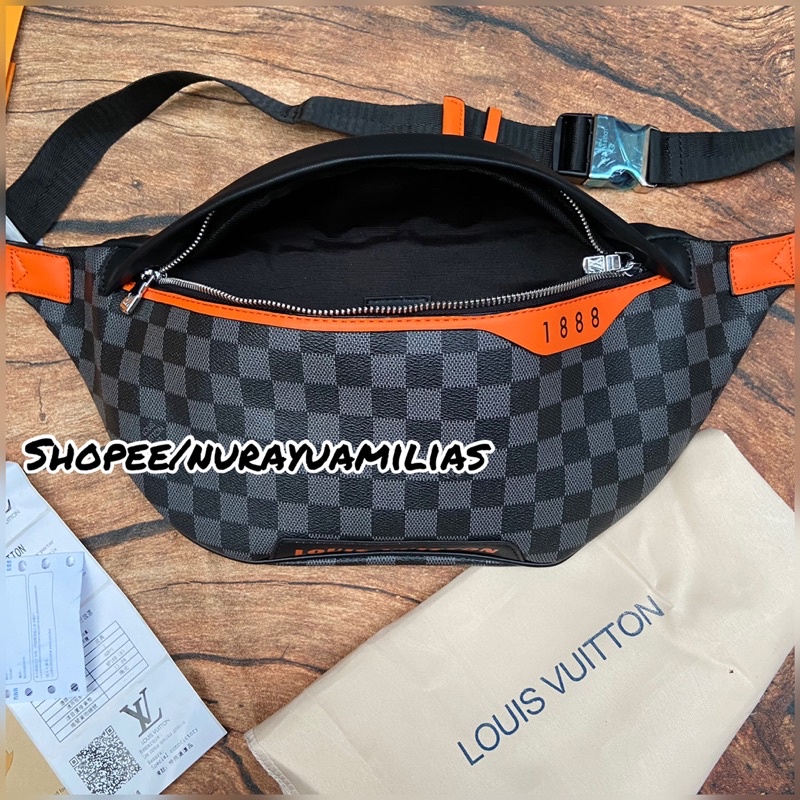 Waistbag LV free Box import Quality waist bag pria &amp; wanita tas selempang pria LV