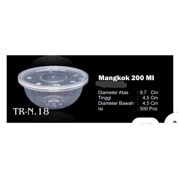 Thinwall Bulat 200ml pack isi 25pcs Cup Puding Mangkok Plastik 200 ml Tutup Murah MERK DM/ JD Bowl