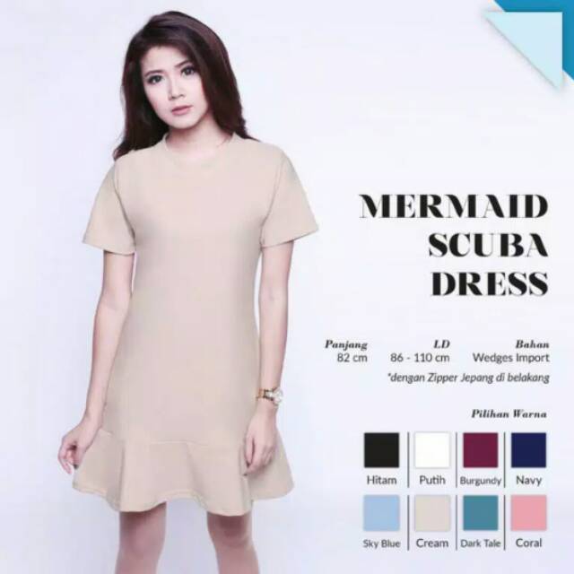 Mermaid scuba dress / dress wanita
