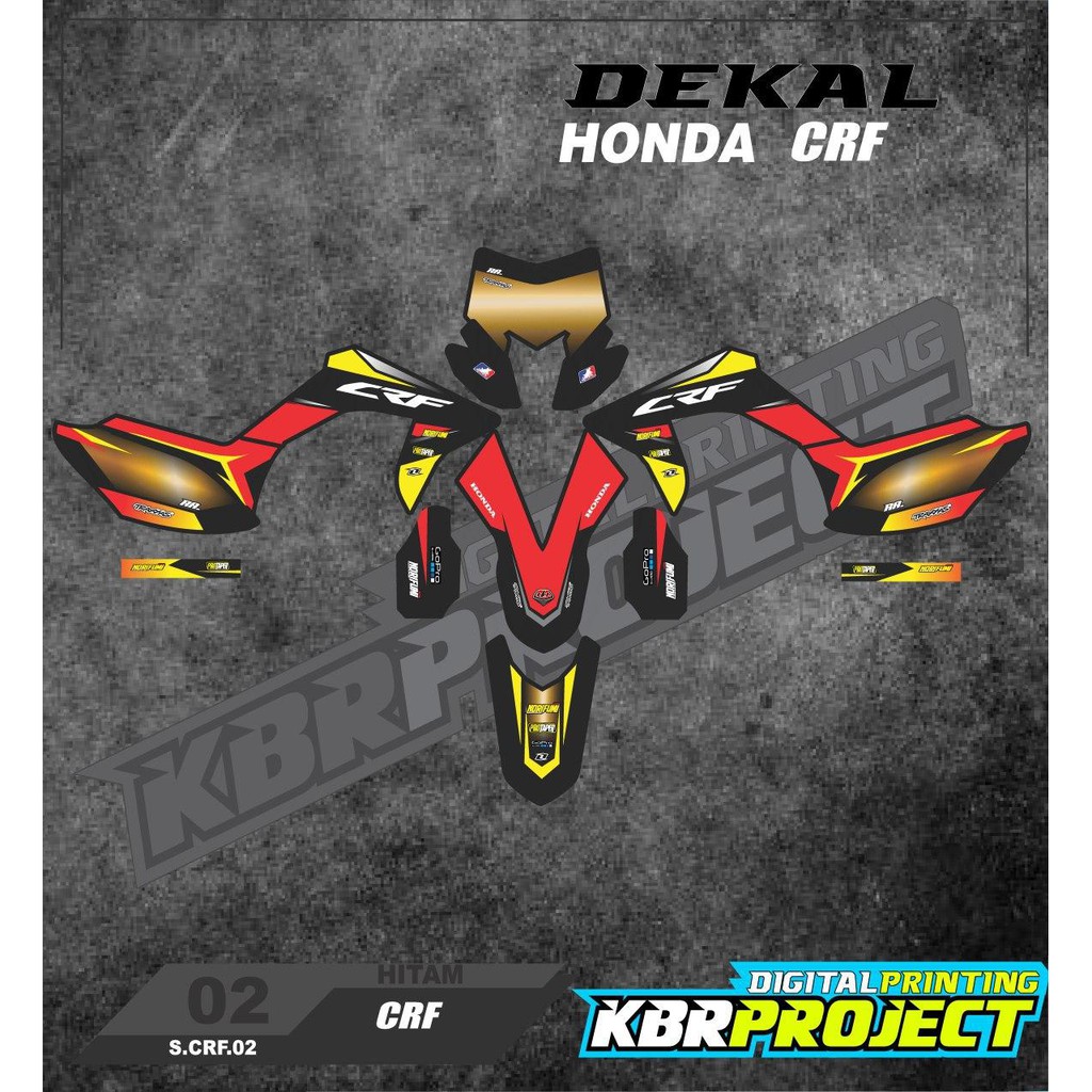 (cod) Stiker Motor CRF 150 L sticker striping list motor HONDA CRF 02 Racing Supermoto Modifikasi