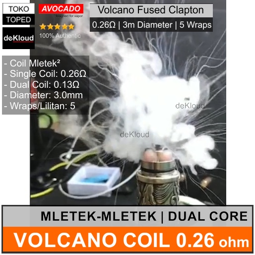 Authentic Volcano Coil 0.26 ohmm | Mletek mretek kawat koil fused 0,2 0.2