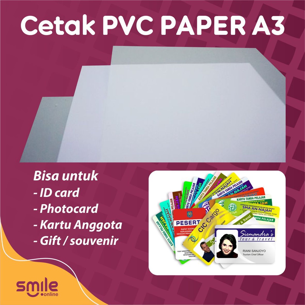 

PRINT PVC LASER BESAR A3 UNTUK ID CARD PHOTOCARD KARTU