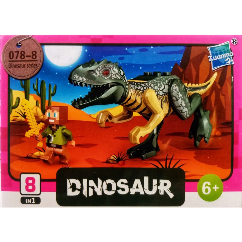 mainan anak lego mine craft world minicraft SATU PAKET ISI 3 KARAKTER FIGURE LQS 62101 mini craft minifigure block mini figure bricks dunia kotak square marvel naruto ninjago justice league avengers robot rangers dinosaurus tentara army soldier-Minecraft Dino 078-8