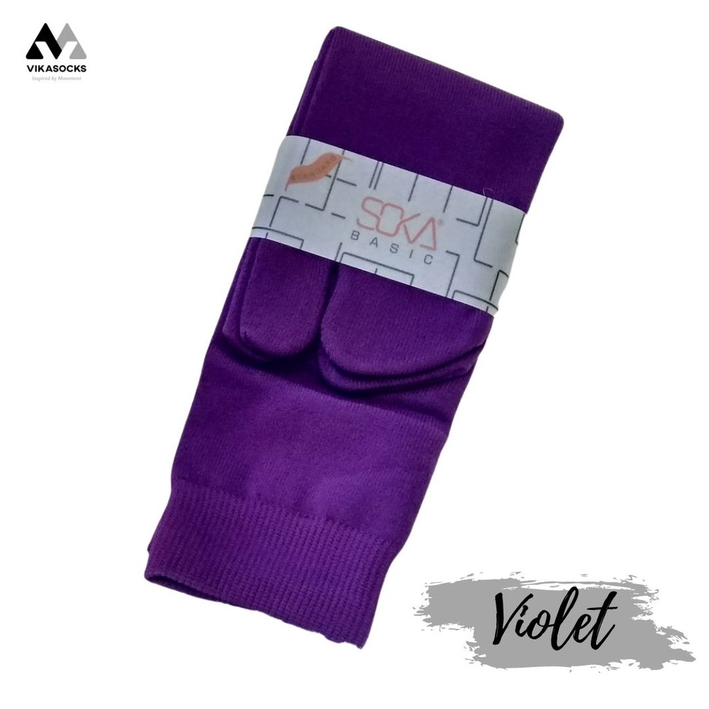 Kaos Kaki Soka Jempol Basic Wanita Hijab Muslimah Size M Pendek Warna Polos-M-Violet|UnguTua