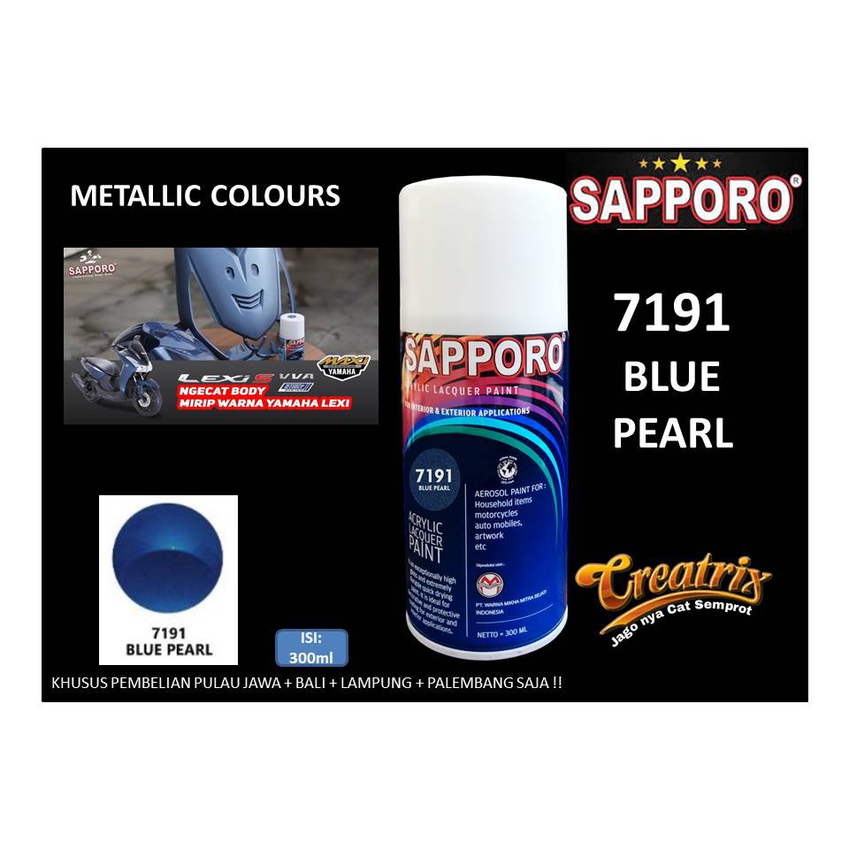 Cat Semprot BLUE PEARL 7191 Biru Sapporo Spray Pylox Pilox 300 ML