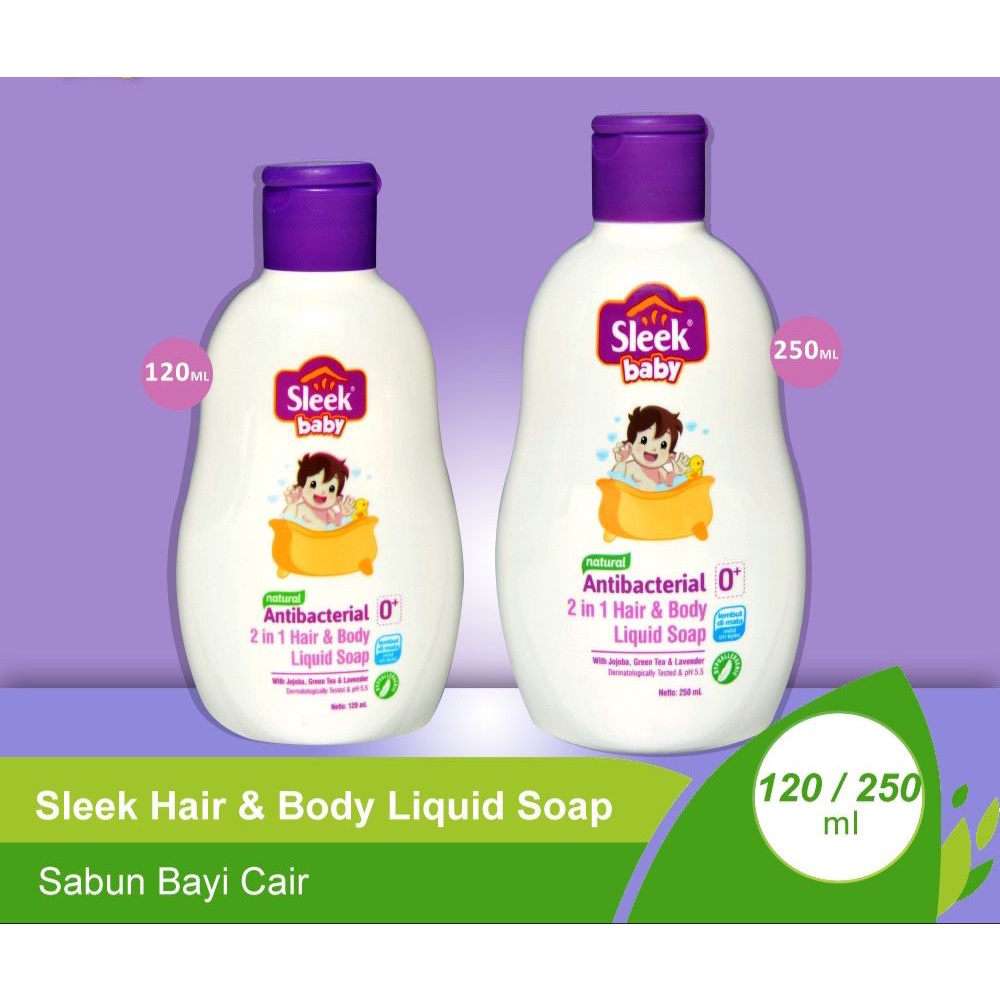 Sleek Baby Antibacterial 2 in 1 Hair &amp; Body Liquid Soap Botol