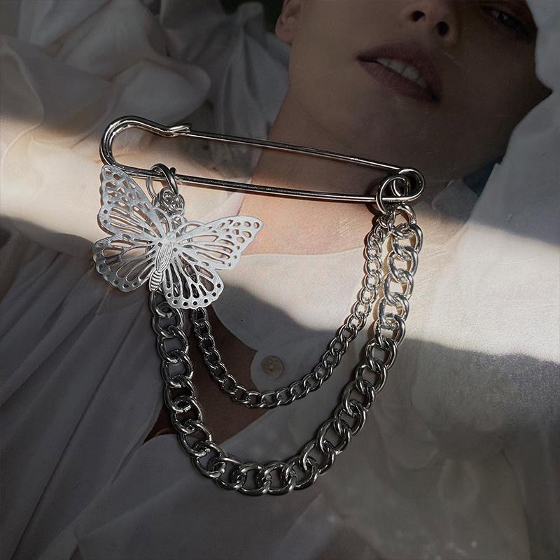 AY(CN) Bros Rantai Bentuk Kupu-Kupu Warna Silver Untuk Wanita