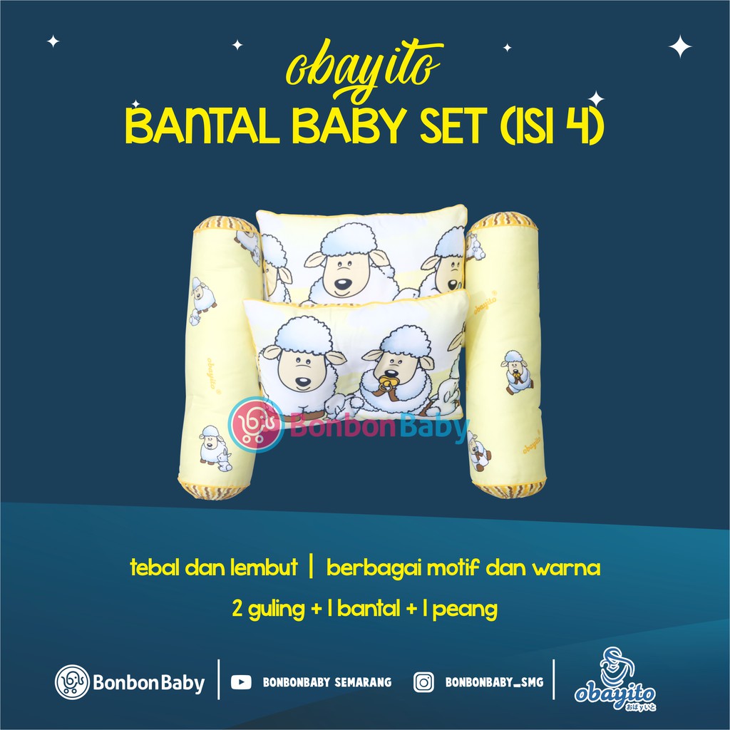 Obayito bantal 2 guling 2 baby katun jepang OB-028