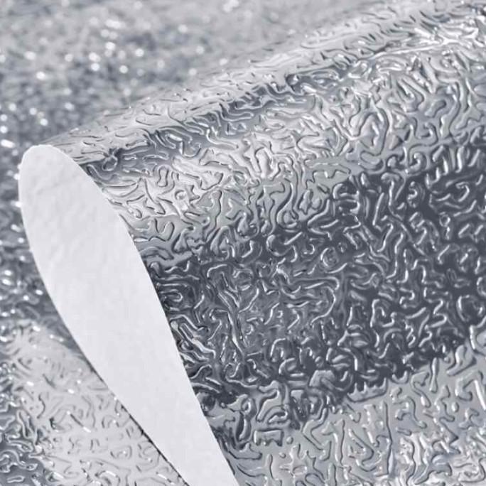 WALLPAPER STIKER DINDING DAPUR DAN KAMAR MANDI PUTIH SILVER 3D Termurah