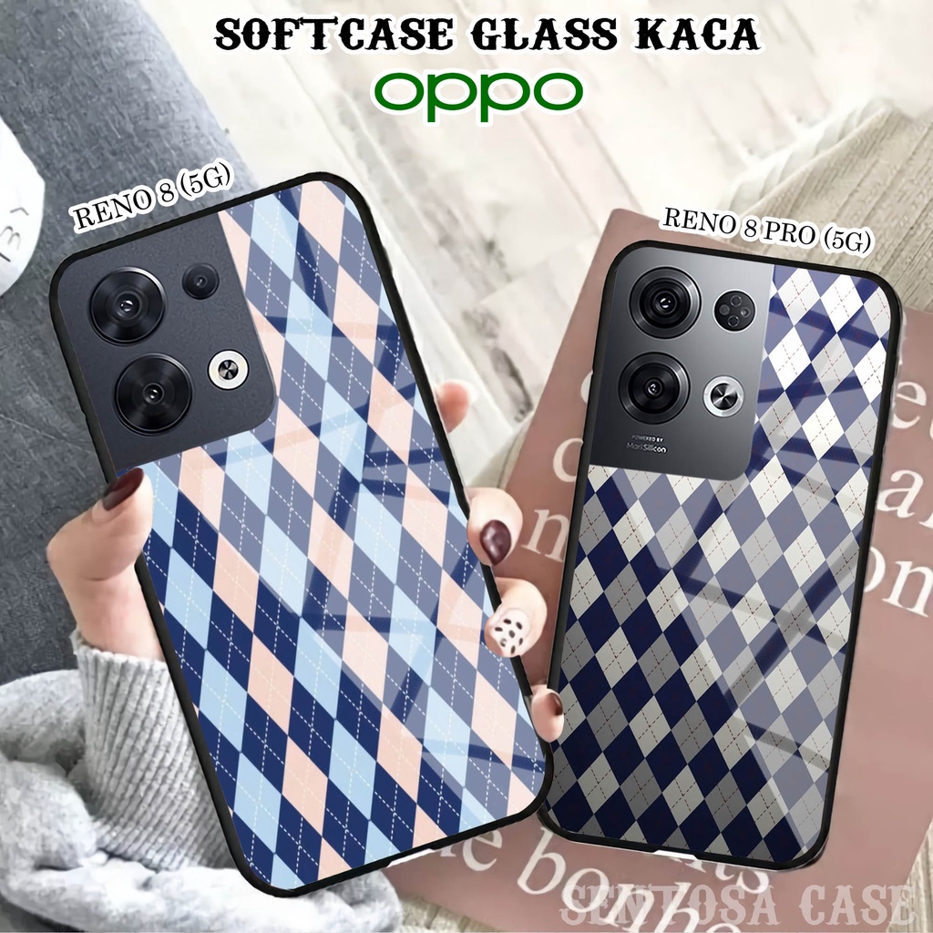 Softcase Glass Kaca OPPO RENO 8 (5G) & RENO 8 PRO (5G) - Casing HP OPPO RENO 8 & 8 PRO (5G) [ S65 ].