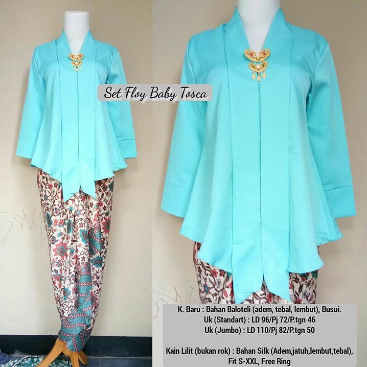 Setelan Couple Kebaya Floy Kutubaru Baby Tosca