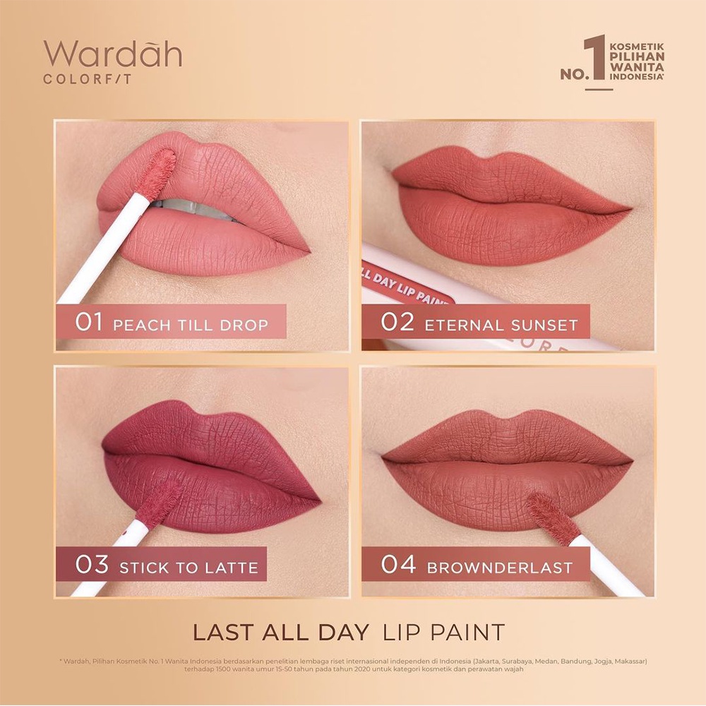 ❤ BELIA ❤ WARDAH Colorfit Last All Day Lip Paint 4.2g | Lip Cream | Lip Color | Lipstick | Baby Bunny | BPOM