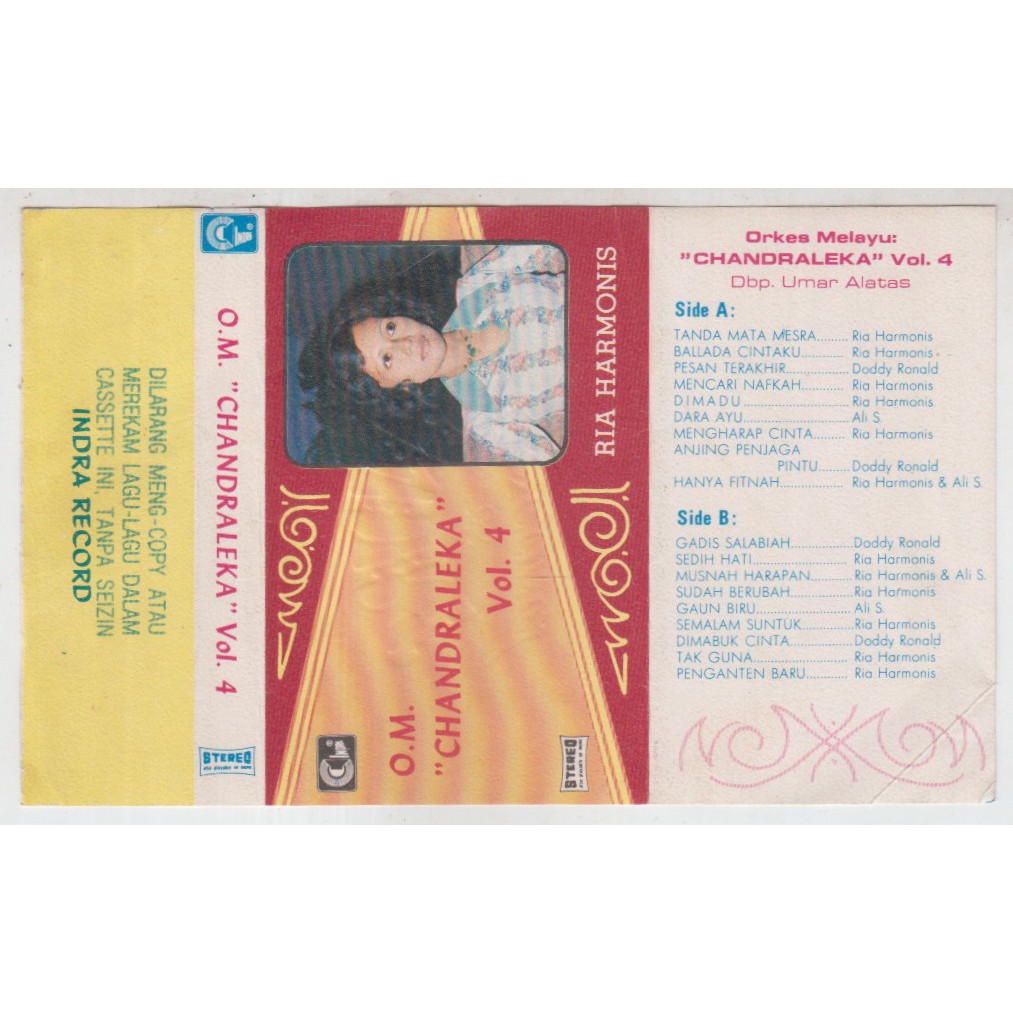 COVER SAMPUL KASET ORKES MELAYU CHANDRALEKA VOL 4