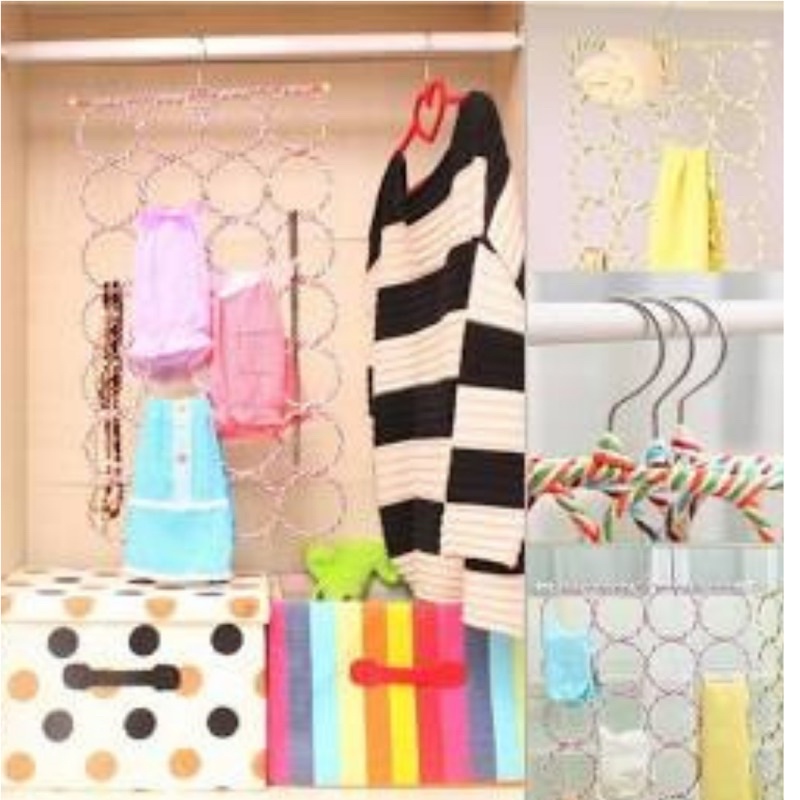 Hanger Hijab Organizer Ring Bulat Bundar Scarf Kerudung Hanging Rack | 28 Lubang | Hanger Syal Rotan