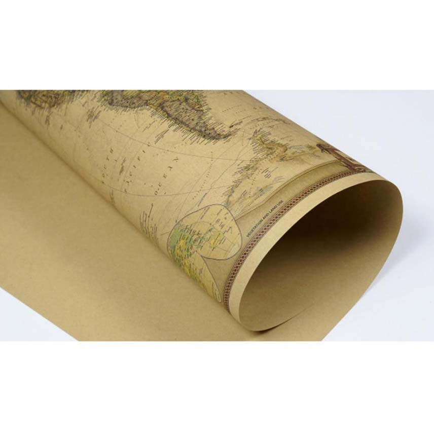 Poster Peta Dunia Large Vintage World Map 104 x 69 cm / Wallpaper Dinding Murah / Walstiker Dinding Wallpaper