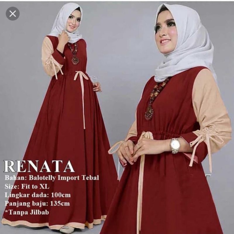 Gamis Renata bahan Moscrepe premium
