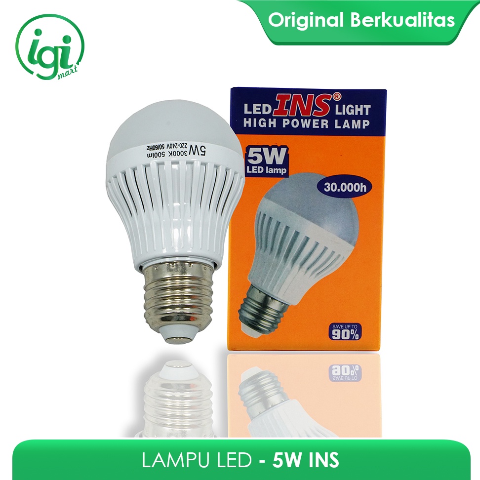 LAMPU LED INS 5 WATT / LED BULB 5 WATT / BOHLAM LED 5 WATT KUNING