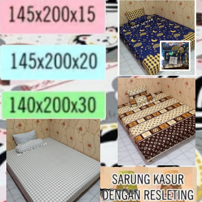 SARUNG KASUR MODEL RESLETING UK 140*200*15 &145*200*20 & 140*200*30