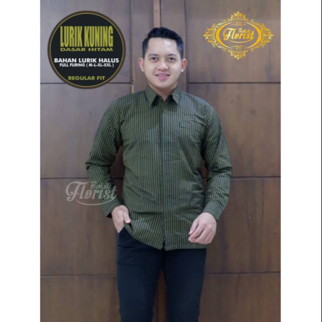 KEMEJA LURIK KUNING DAN LURIK MAROON BATIK PRIA