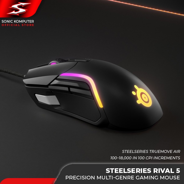 Mouse Gaming Steelseries Rival 5 RGB Kabel USB Steel Series Rival5