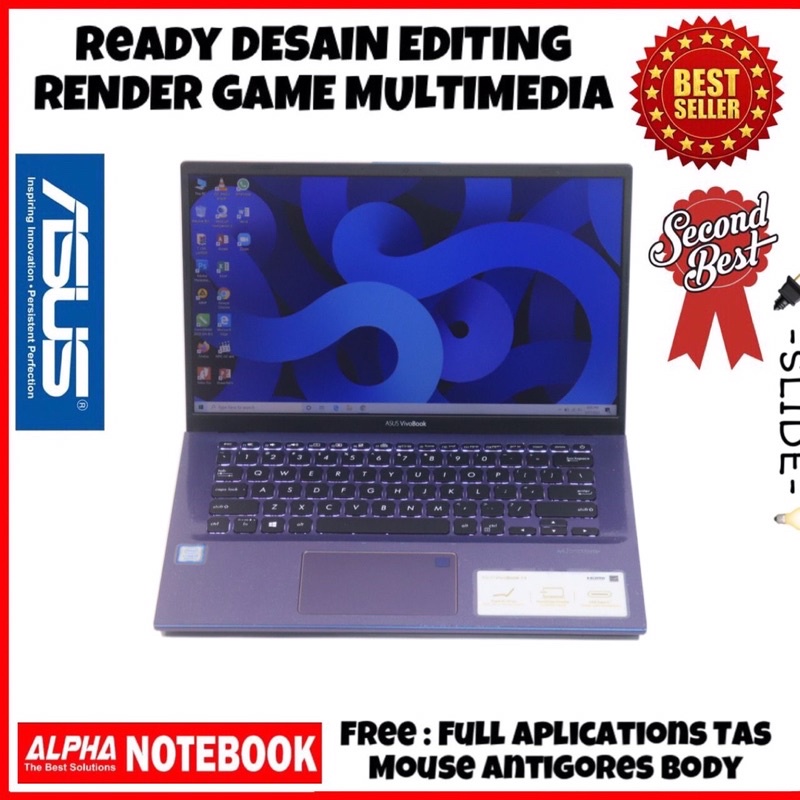 LAPTOP LIKE NEW ASUS VIVOBOOK A412FL-INTEL CORE I5-8256U RAM 8GB SSD 512GB 14” FHD FULSET