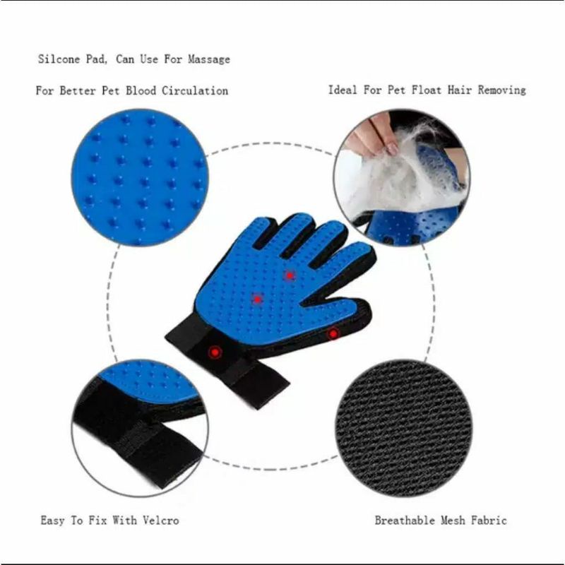 True touch glove - Sarung tangan sikat grooming anjing kucing