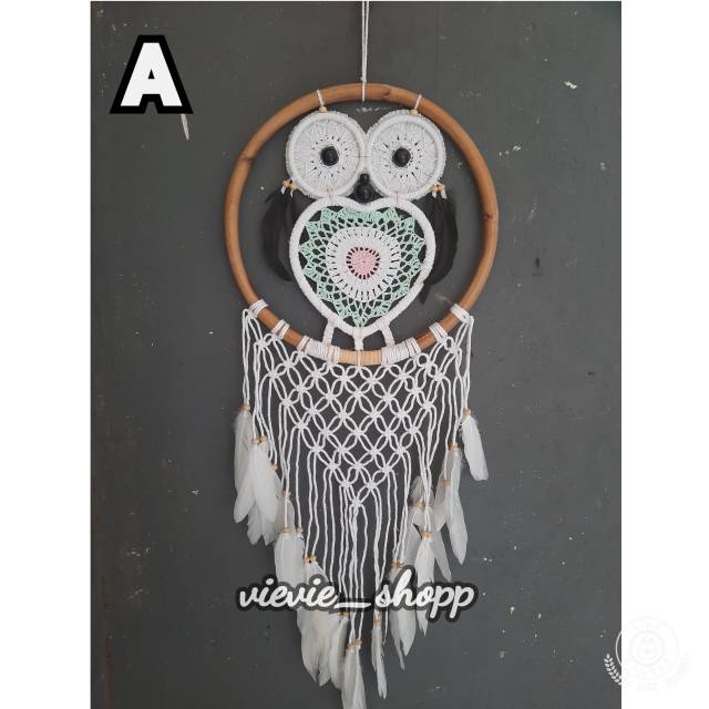 Dream Catcher/ Hiasan Dinding / Penangkap Mimpi Owl 32cm