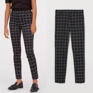 SALE CHECKERD H M  PANTS CELANA  PLAID  PANTS ANKLE LEIGHT 